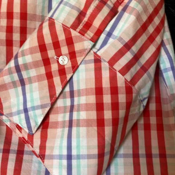 Check pattern, 3/4 length sleeve button down shirt - Picture 4 of 6